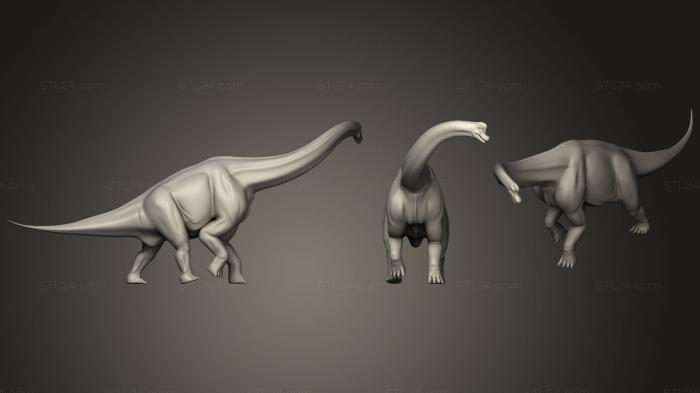 Статуэтки животных (Брахиозавр7, STKJ_1658) 3D модель для ЧПУ станка